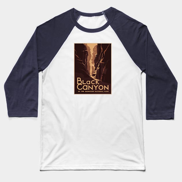 Black Canyon National Park Poster Baseball T-Shirt by Perspektiva